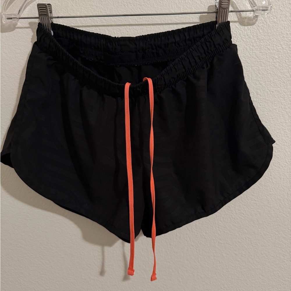 Black Women's Shorts with Orange Drawstring
